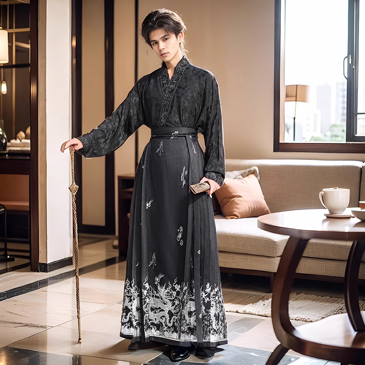 汉服男青少年上衣日常可穿马面裙