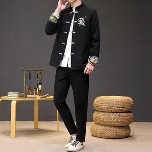 男士新中式年轻唐装中国风华服 男年轻人道服休闲春季新中式套装