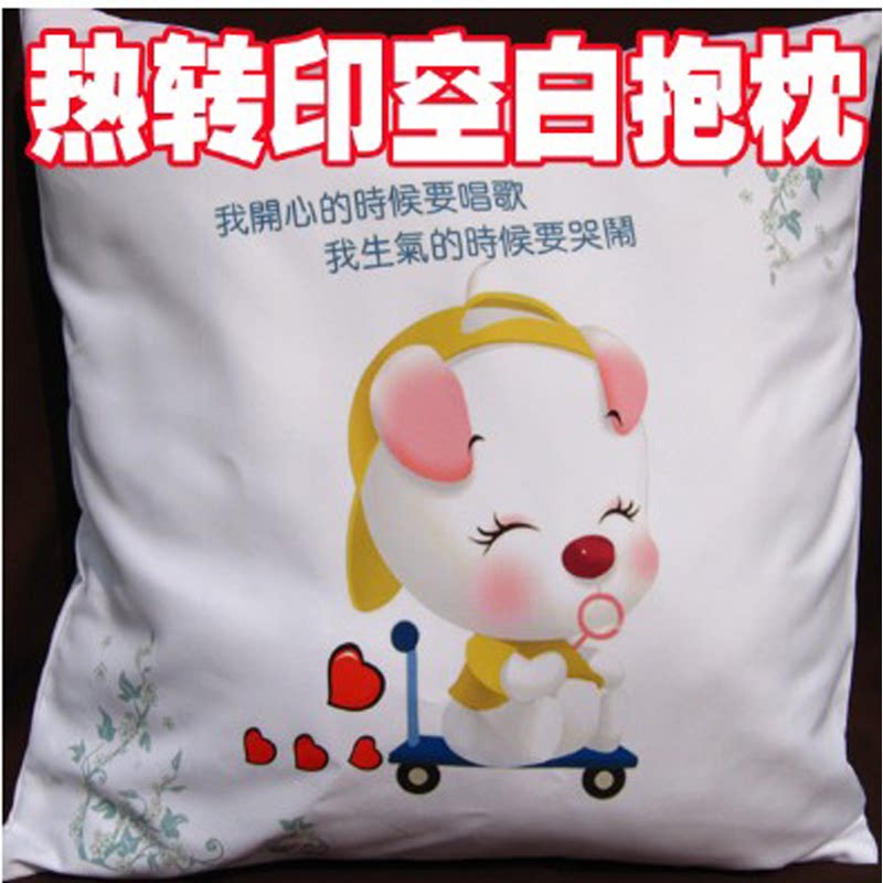 热转印抱枕全白印双面来图定做照片抱枕套定制作diy枕头靠垫被子