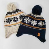 儿童帽子冬季 男童加绒护耳帽小童宝宝套头毛线帽保暖帽子围脖套装