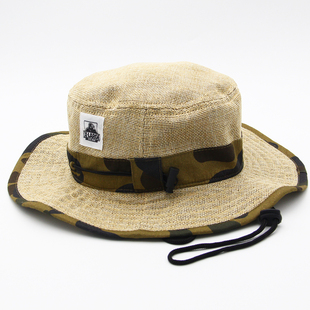 儿童帽子春夏男童盆帽中大童宝宝棉麻大帽檐防晒帽沙滩遮阳渔夫帽