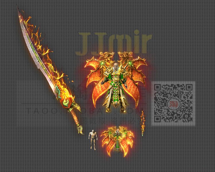 传奇装备 单职业妖杀神器 男衣服武器 剑甲套装素材 - TZ1171