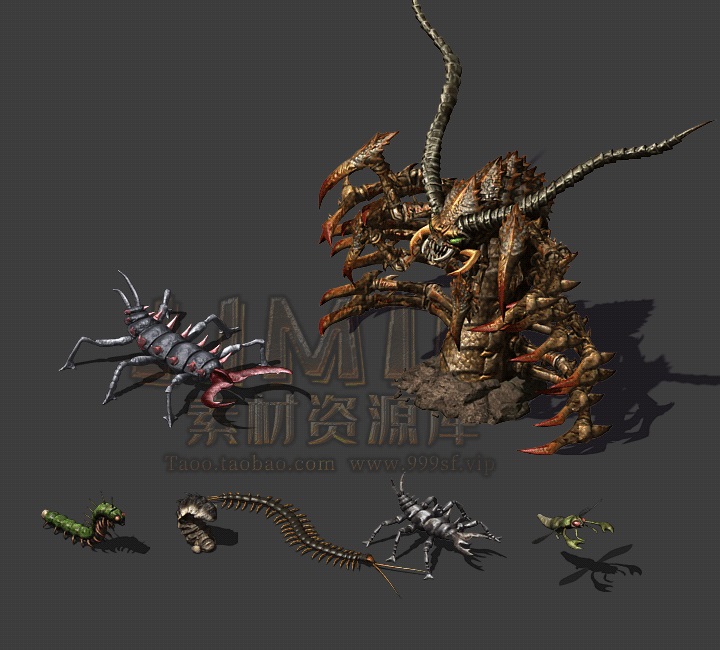 传奇怪物素材 蜈蚣洞穴 触龙神 高清怪物 PNG格式 7组打包CW206
