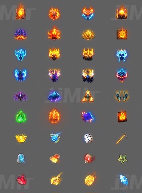 传奇首饰素材 52组 复古微变 四格特殊首饰内观 PNG格式 TS555-8