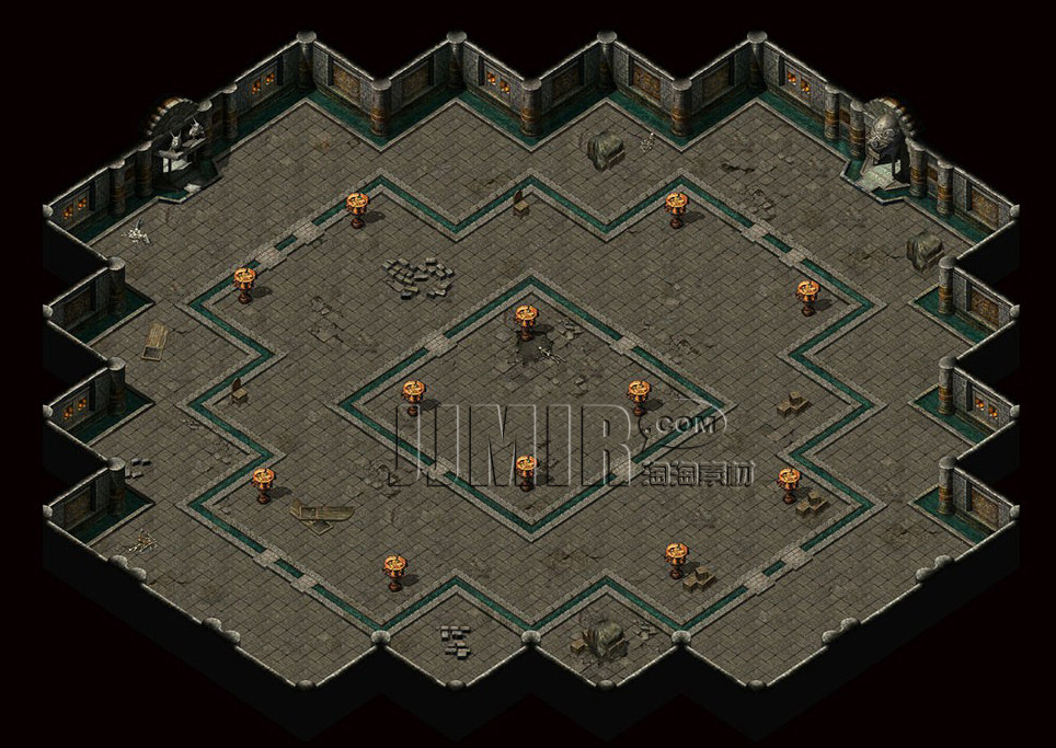 传奇地砖地图素材 原始动态祖玛 无补丁 高清地砖 无缝封边 uz047