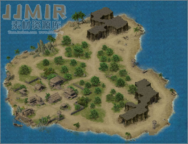 传奇地砖地图素材 海岛系列 小苍月岛 高清动态独立地砖-cz051