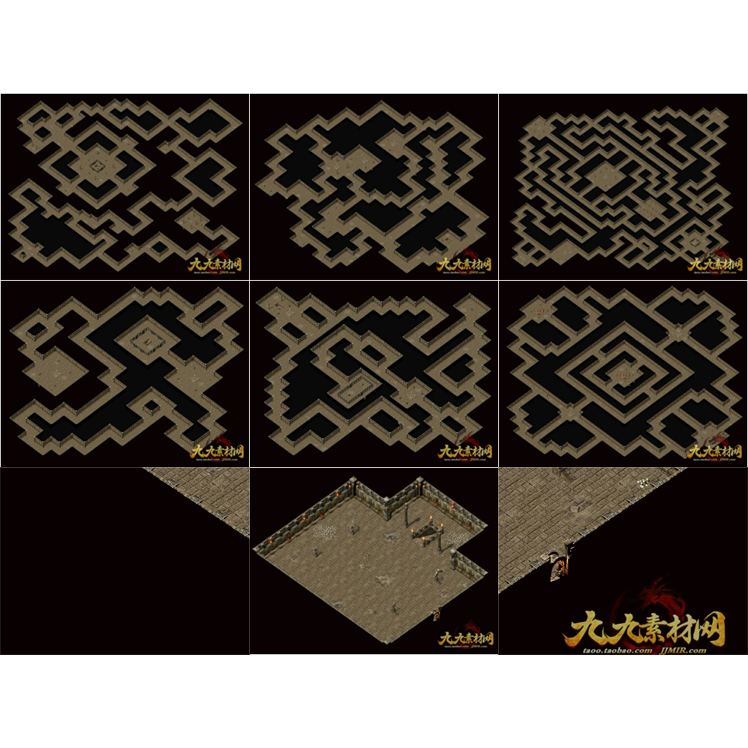 传奇地图素材 传5系列 牛魔寺庙7张 动态独立真地砖套图 MF026-2