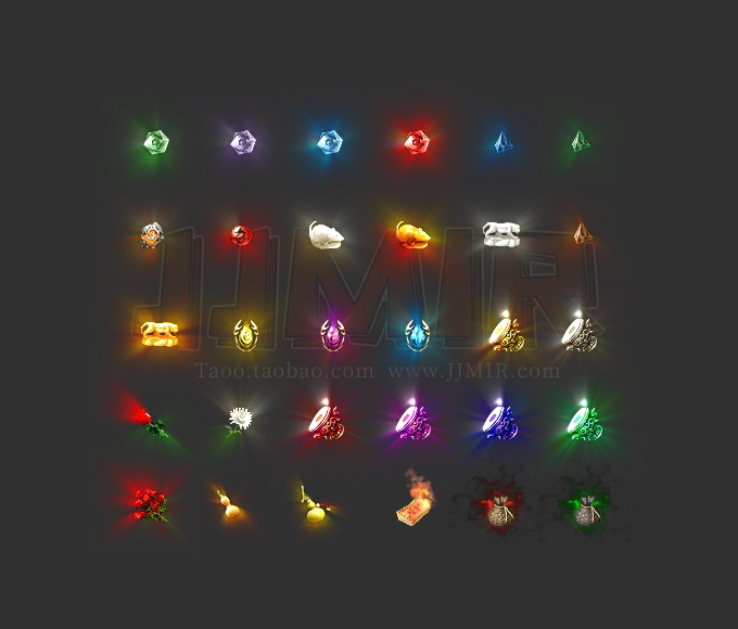 传奇法宝素材 30组动态复古特效四格首饰材料到家 集体打包 ts675