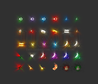 传奇法宝素材 30组动态复古特效四格首饰材料到家 集体打包 TS675