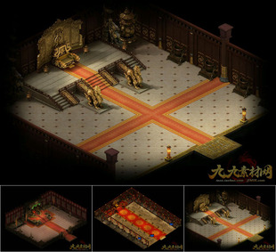 传奇地图素材 3张 沙巴克皇宫 高清地砖 无缝封边-CZ016