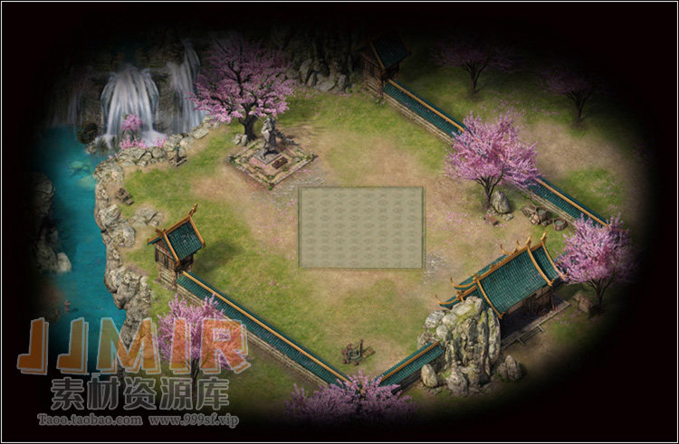 传奇地图素材 桃花村 高清地砖 完整封边 村庄系列地图/原图CZ045