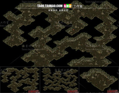 传奇地图素材 战纪系列 叛军石窟3层 高清动态独立地砖 无缝封边