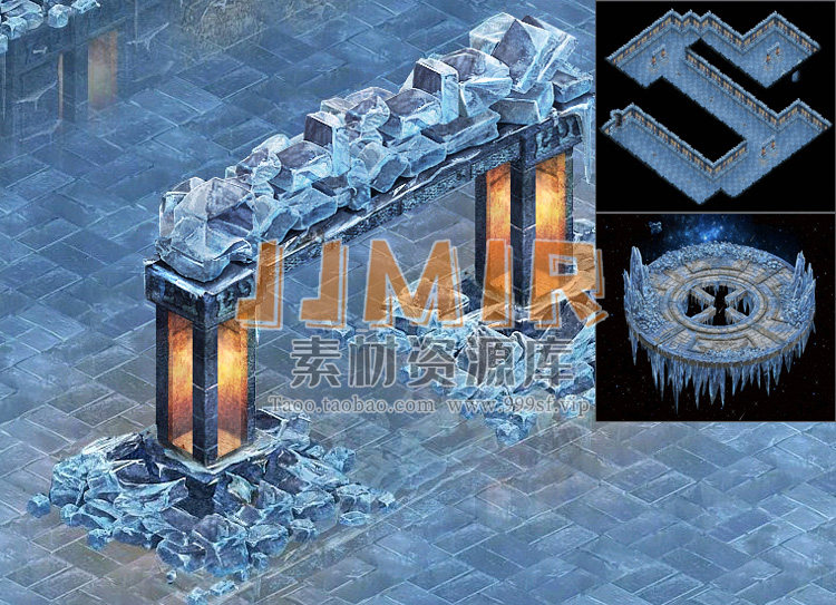 传奇地图素材 冰宫打宝活动副本 高清独立地砖地图/完整封边HD152