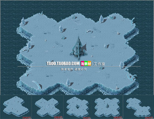 传奇地砖地图 冰天雪地系列 冰雪之路1-5层 高清地砖 无缝封边
