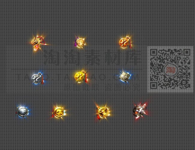 传奇素材 复古微变勋章内观素材 10组打包 PNG序列帧资源 -TS592
