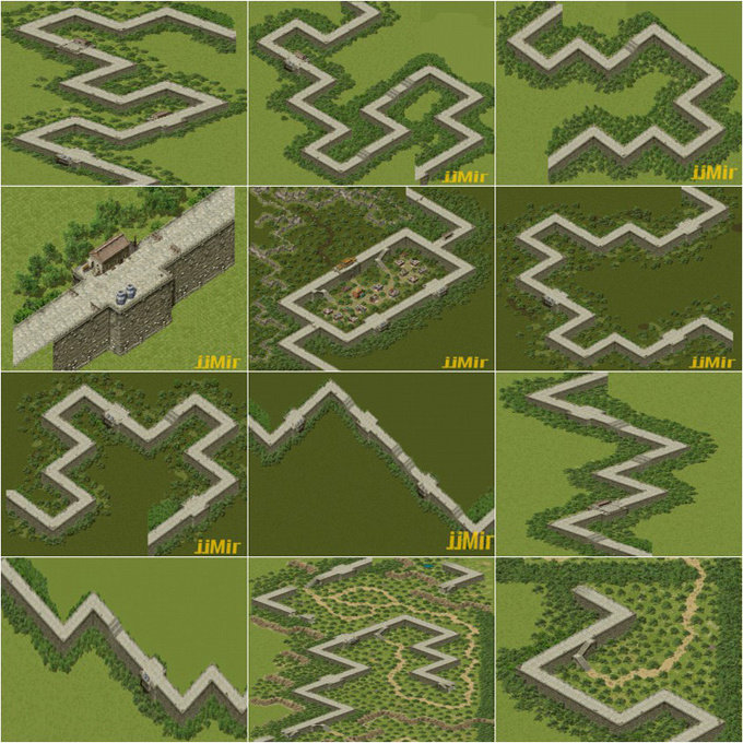 传奇地图素材 韩服系列 长城套图1-12层 高清独立地砖