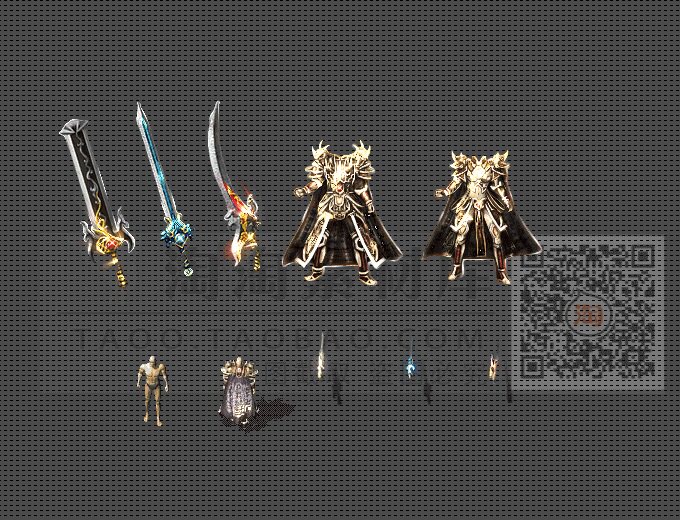 传奇装备素材 开天 镇天 玄天 凤天男女衣服武器 剑甲套装-tz1103