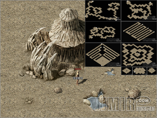 传奇地砖地图素材 蜈蚣1-9层 高清复古 独立真地砖 无缝封边ZC032