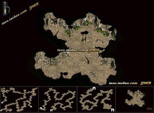 传奇地图素材 韩服系列四 蚂蚁洞1-4层 复古独立真地砖套图