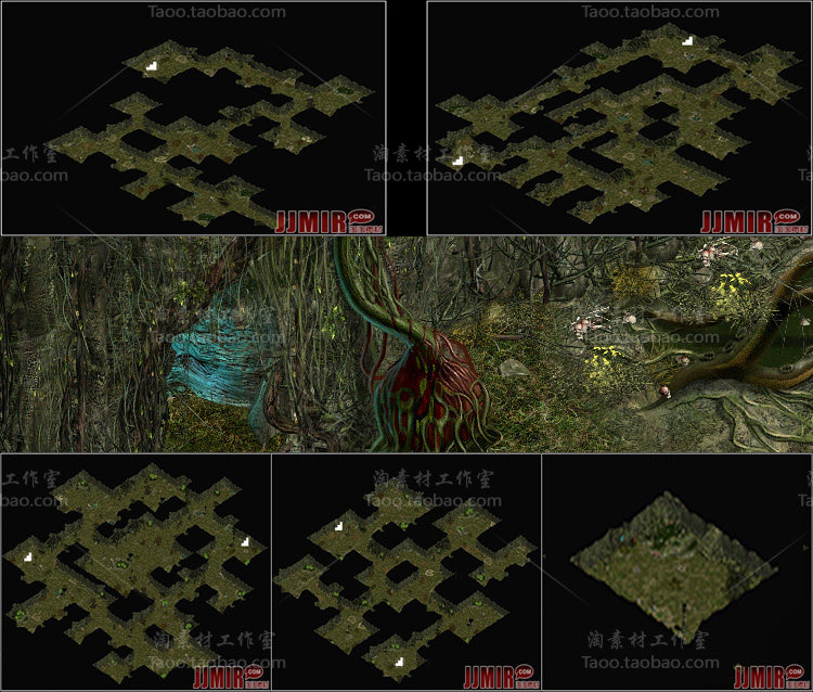传奇地图素材 精怪洞穴1-5层 复古动态独立真地砖套图 无缝封边