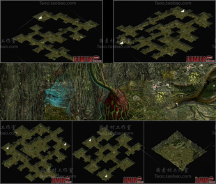 传奇地图素材 精怪洞穴1-5层 复古动态独立真地砖套图 无缝封边