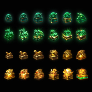 传奇素材 晋升虎符印记 升阶物品 24件 法宝四格首饰装备素材