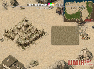 传奇地图素材 复古土城 盟重土城 半独立地砖地图 完整封边 TC045