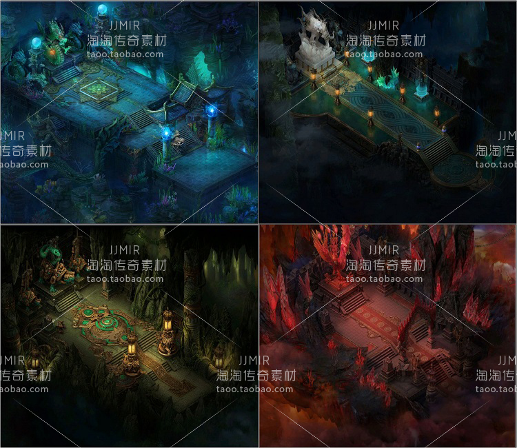 传奇地砖套图素材 青龙白虎朱雀玄武 四圣兽 高清独立地砖-YD165