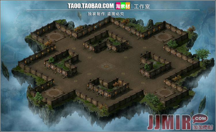 传奇地砖地图 对抗系列 空中神岛 高清独立地砖 无缝封边 HD175