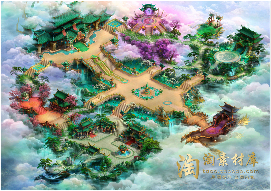 传奇地图素材 天宫打宝 高清独立地砖 游戏地图原图原画- HD134
