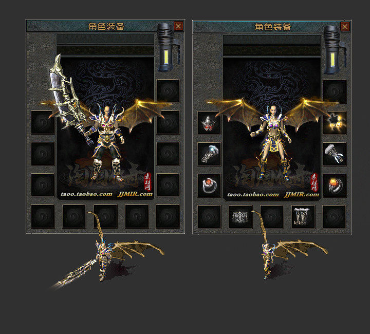 传奇剑甲素材 火龙沉默 雷炎之翼 男女分体衣服武器首饰套装