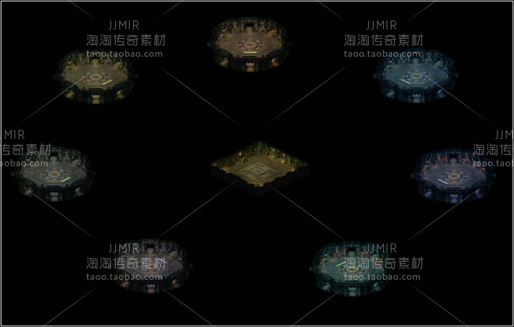 传奇地图素材 8合1副本活动地图 高清独立地砖 无缝封边-HD293