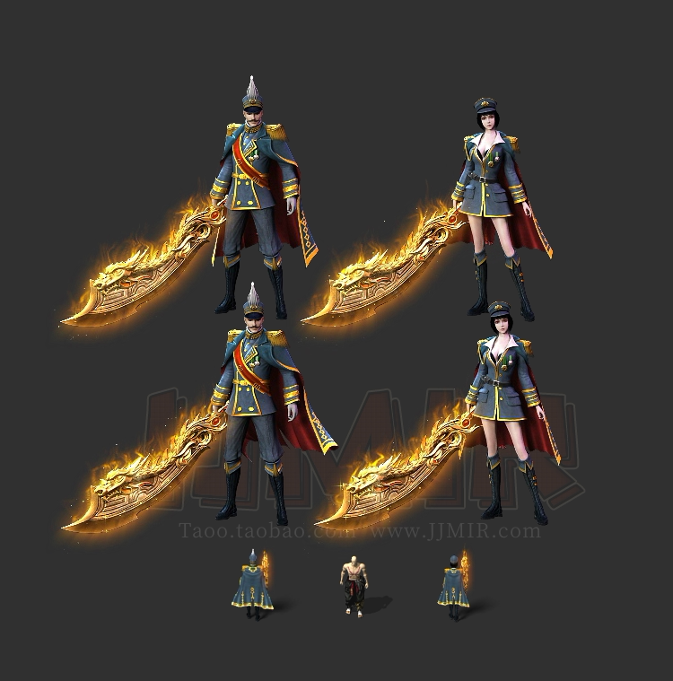 传奇剑甲素材 冥剑系列 勾魂使者 男分体武器衣服含首饰