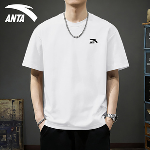 透气亲肤棉质青少年宽松简约百搭白T休闲t恤 2026新款 安踏短袖 男士