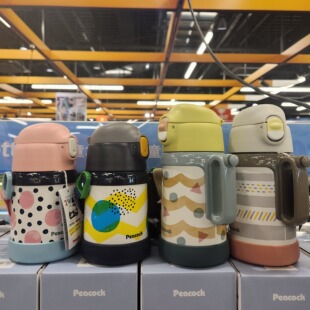 日本本土P牌儿童双盖头吸管保温杯包邮不锈钢爆款促销镇店之宝