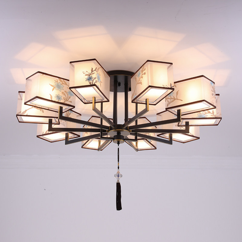 新中式客厅吸顶灯中国风刺绣简约现代酒店茶楼包间书房卧室灯具,家装灯饰光源,客厅吸顶灯,淘宝优惠券,粉丝福利购,淘宝优惠卷