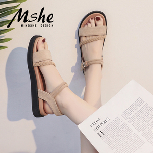 2019夏季新款百搭平底罗马鞋