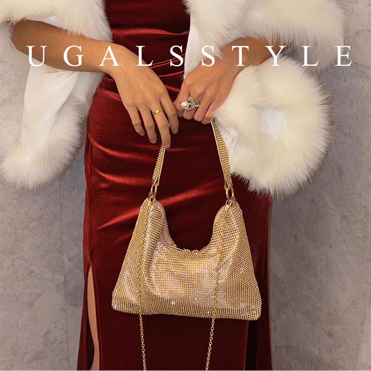 UGALS法式轻奢名媛手工水钻包