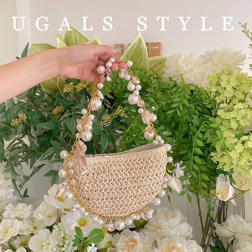 UGALS托特包手工编织草编腋下包