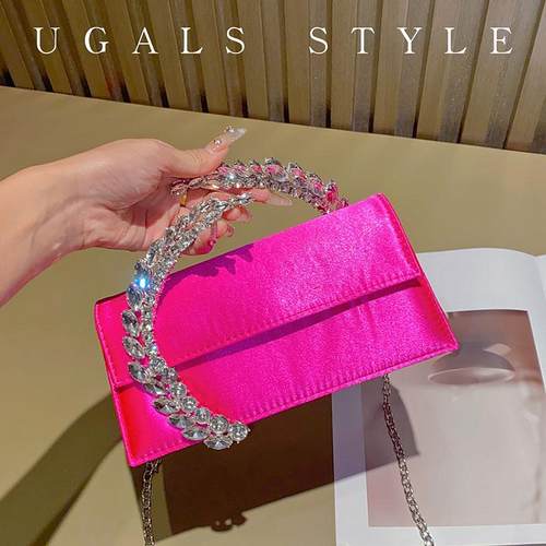 小红书网红同款闪钻镶钻手提包