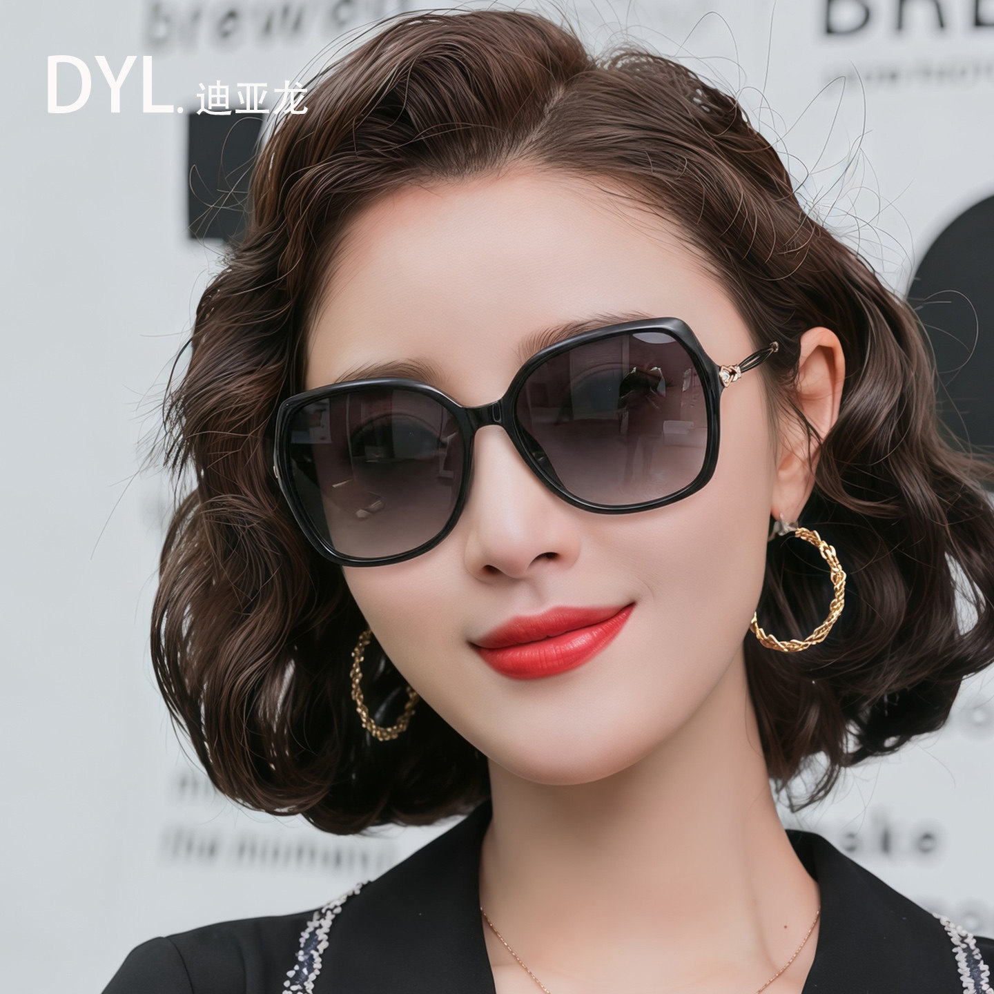 迪亚龙偏光墨镜女2026新款高级感优雅方圆脸显瘦防紫外线太阳眼镜