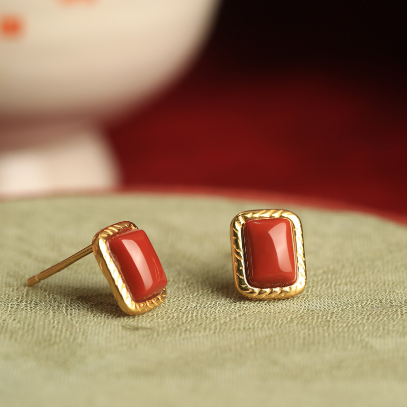 南红耳饰无事牌纯银耳钉女红色本命年红玛瑙新年过年喜庆耳环礼物,饰品/流行首饰/时尚饰品新,耳钉,淘宝优惠券,粉丝福利购,淘宝优惠卷