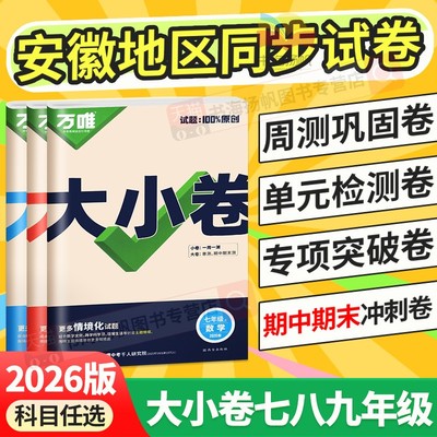 当天发！万唯大小卷789年级任选