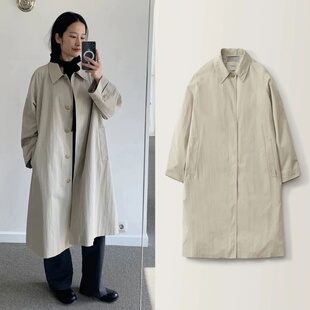 现货 nothing written 25秋冬新款 翻领宽松单排扣风衣大衣外套女