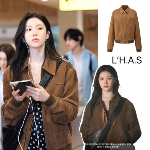 韩国在途 L'H.A.S 26秋冬新款 高允真同款 麂皮绒夹克短外套女