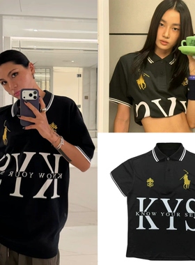买手店 Praying 26新款 翻领刺绣上衣印花字母短袖Polo衫T恤女