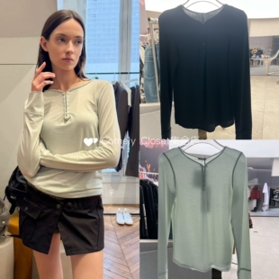 国内现货 OPEN YY 26早春新款 超薄款防晒网眼透视亨利长袖T恤衫