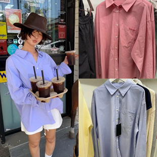 国内现货 the barnnet 2025新款 八奶宽松休闲翻领长袖衬衫上衣女