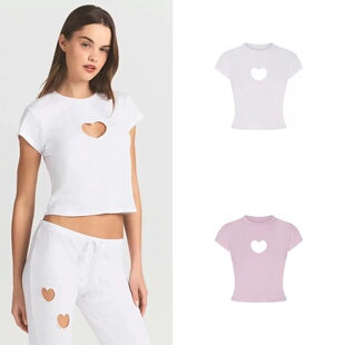 【情人节】Skims 26新 Worn in Jersey镂空心作做旧风Baby短袖T恤