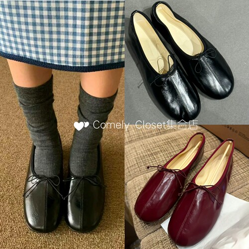 买手店 Phoebe Philo 26新款 芭蕾舞鞋新款蝴蝶结平底浅口单鞋女